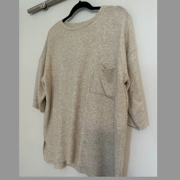 Soft Knit T-shirt Sweater Oatmeal colour - Picture 1 of 3